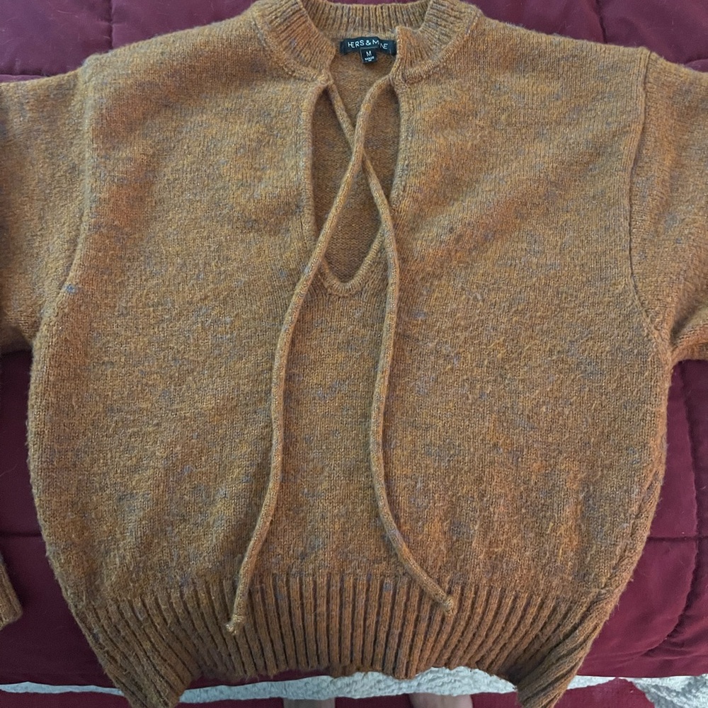 Women’s Rust Brown Sweater, Fitted at waist.
